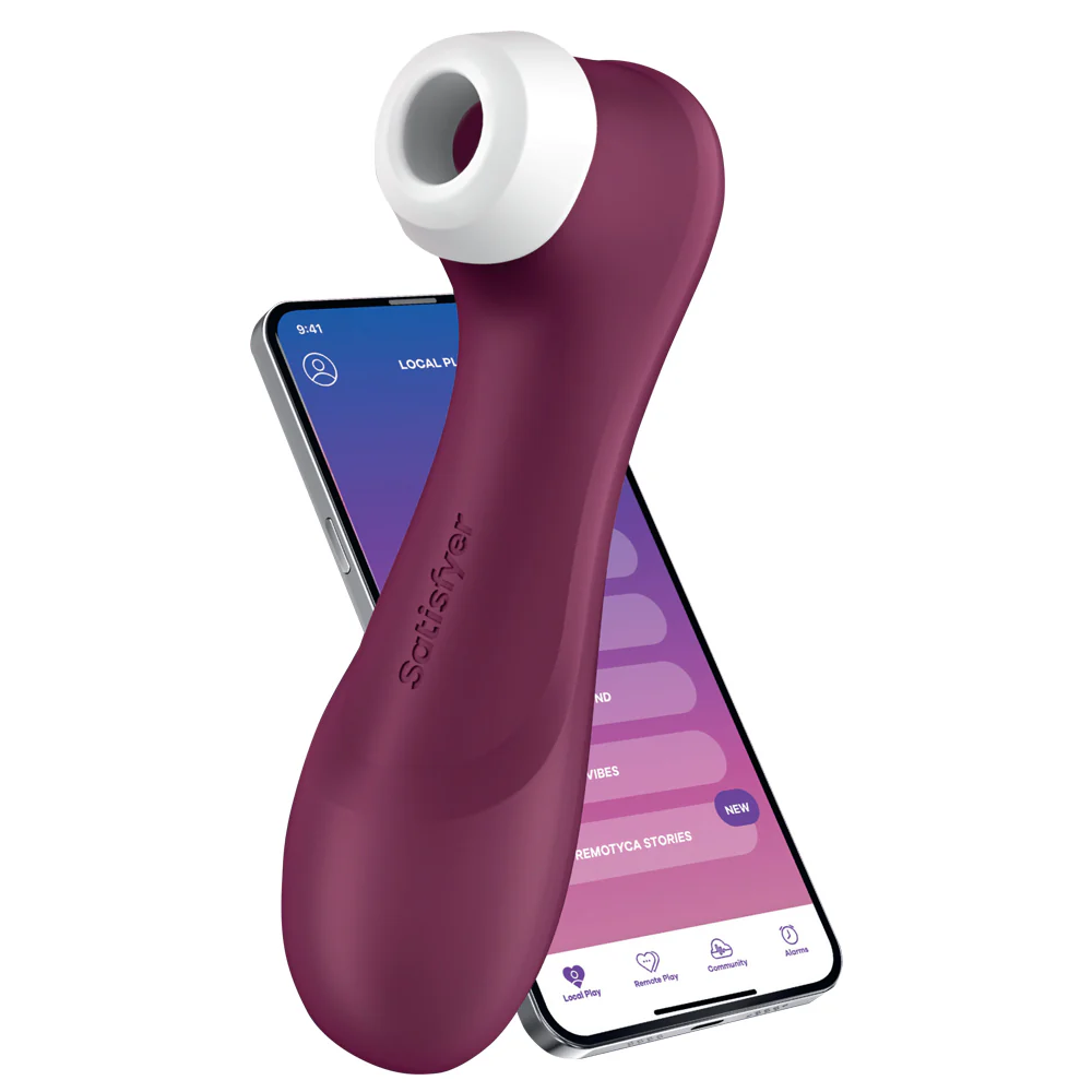 Satisfyer pro 2 gen 3 och en mobil i bakgrunden