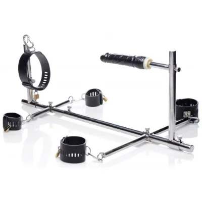Master Series Imprisoned Metal Stockade With Dildo